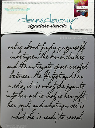Donna Downey Stencils Donna Downey Signature Stencils 8.5"X8.5" - Art Is Script