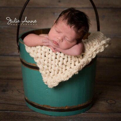 Newborn Photography Prop Chunky Blanket Layer Reversible