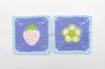 Strawberry Themed Granny Squares