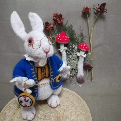 Knitting Patterns - Knit White Rabbit inspired by Alice in Wonderland