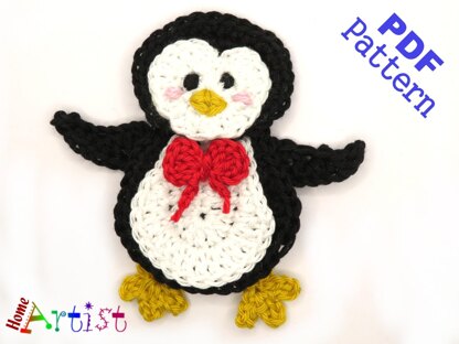 Penguin crochet applique pattern