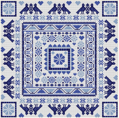 Riverdrift House Hungarian Square - Blue - 28.5cm (11.25in) square