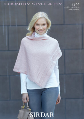 Victoria Poncho in Sirdar Country Style 4 Ply - 7344 - Downloadable PDF