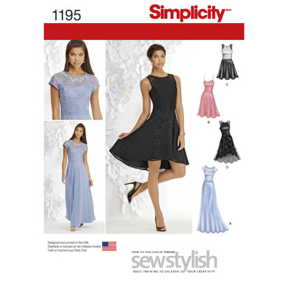 Simplicity Women's and Petite Special Occasion Dress 1195 - Sewing Pattern