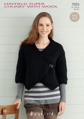 Women's Jacket in Hayfield Super Chunky with Wool - 7055 - Downloadable PDF
