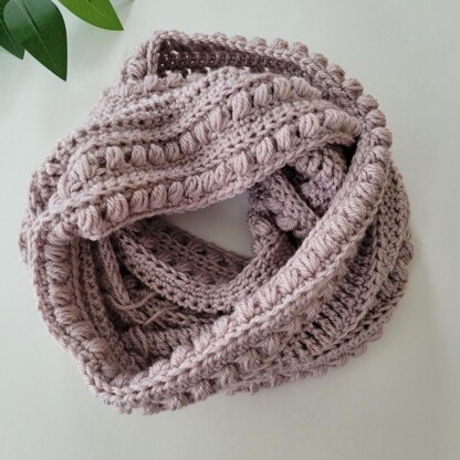 Puff Stitch Infinity Scarf