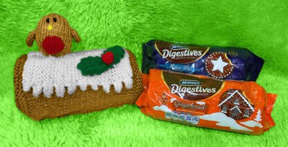 Christmas Yule Log Digestive Biscuit Cover