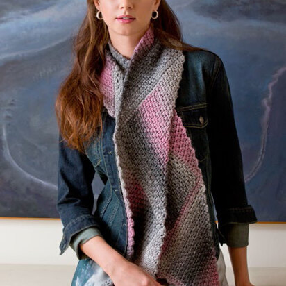 Generous Scarf to crochet in Bernat Soft Boucle, Knitting Patterns