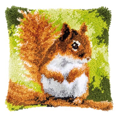 Vervaco Squirrel Latch Hook Cushion Kit - 40 x 40 cm