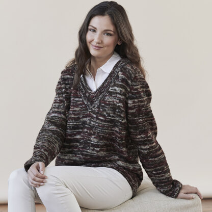 Crestone Pullover - Jumper Knitting Pattern for Women in Tahki Yarns Kaleidoscope