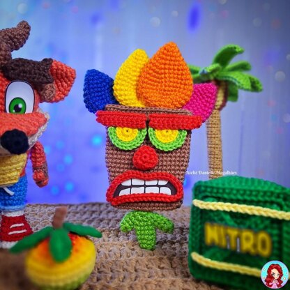 Aku Aku – Digital Amigurumi Pattern for Tribal Mask Companion (PDF Crochet Tutorial)
