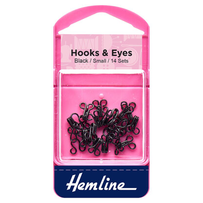 Hemline Hooks and Eyes Black - Size 1