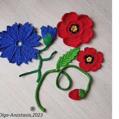 Bouquet of poppy and cornflower