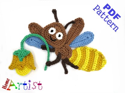 Firefly crochet applique pattern