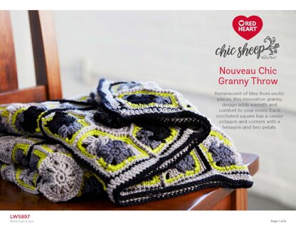 Nouveau Chic Granny Throw in Red Heart Chic Sheep - LW5897 - Downloadable PDF