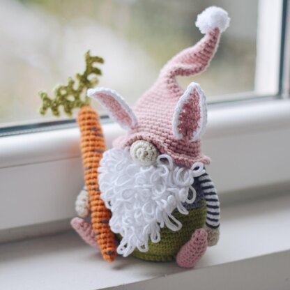 Two Easter Gnomes with a Carrot Crochet Pattern