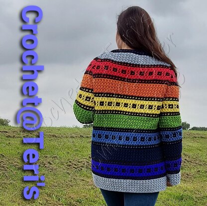 Textured Stripes Mosaic Sweater