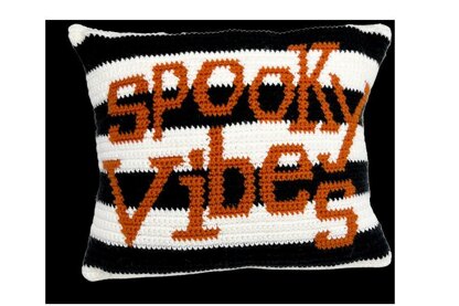 Spooky Vibes Crochet Pillow