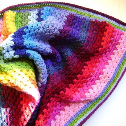 Crochet Technicolor Granny Blanket