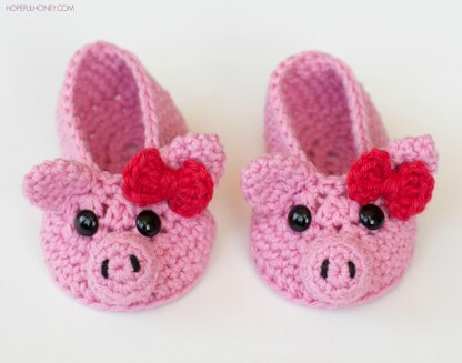 Pink Piggy Baby Booties