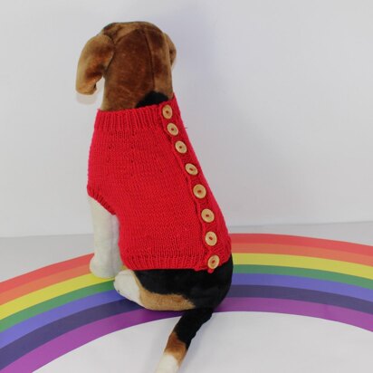 Back Button Up Dog Coat - knitting pattern