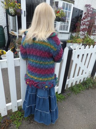 "Waterways" Flower Cable Sweater