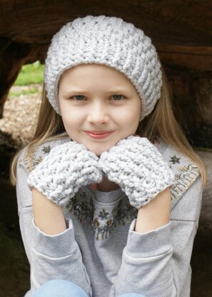 Ripple Half Hat and Mittens PDF Crochet Pattern.