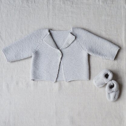 Cosmo Garter stitch Baby Jacket and bootees