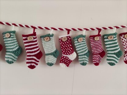 Christmas Stocking Advent Calendar Garland