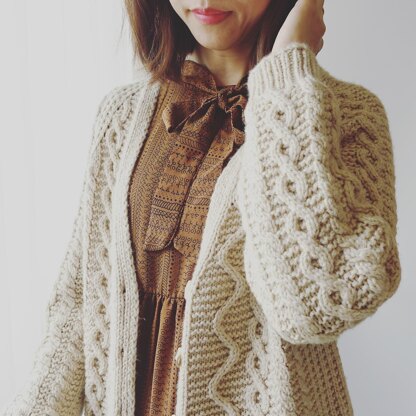 Cabled Cardigan Knitting pattern by Irene Lin | LoveCrafts