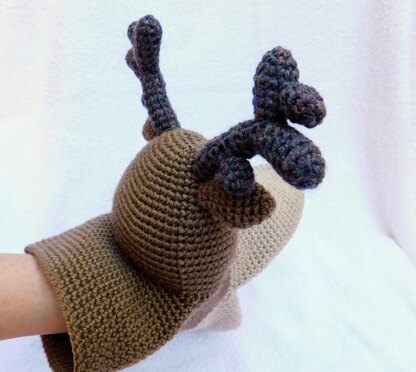 Rudolph, the reindeer, amigurumi hand puppet