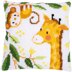 Vervaco Jungle Animals Cross Stitch Cushion Kit - 40 x 40 cm