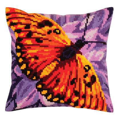 Collection D'Art Butterfly Graphics Cushion Cross Stitch Kit - 40cm x 40cm