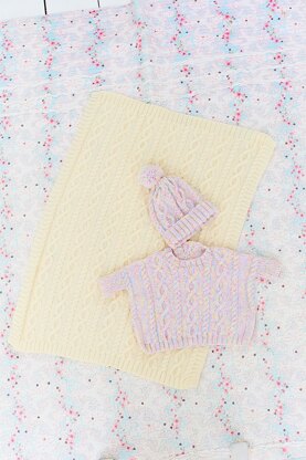 Poncho, Hat and Blanket in Stylecraft Sweet Dreams & Bambino DK - 9975 - Downloadable PDF