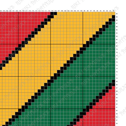 Rasta Striped Blanket Yellow Red Green Rastafari Afghan C2C CROCHET PATTERN
