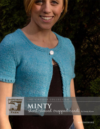 Minty Short sleeved Cropped Cardi in Juniper Moon Farm Moonshine