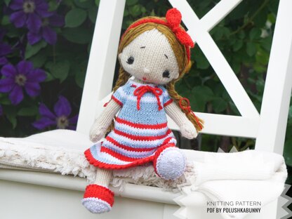 Knitting Toy Clothes Pattern - Baby Betty Outfit