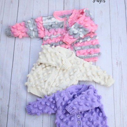 Knitting Pattern childs cardigan 3 sizes #308