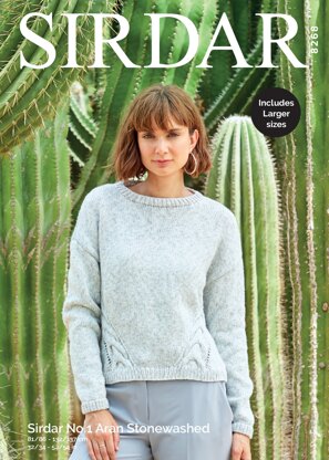 Sweater in Sirdar No.1 Aran Stonewash - 8268 - Downloadable PDF