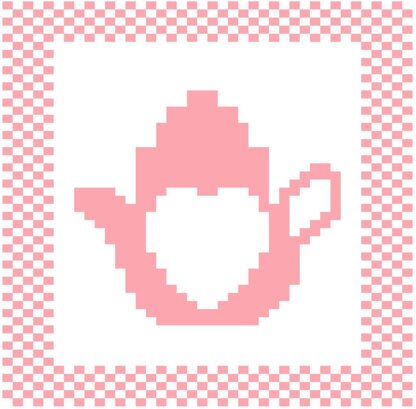 Big Heart Teapot Dishcloth