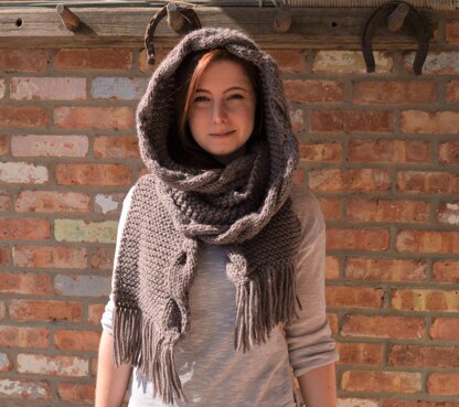 Hooded Cabled Scarf