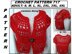 717 RED CROCHET SHRUG, SMALL TO PLUS SIZE