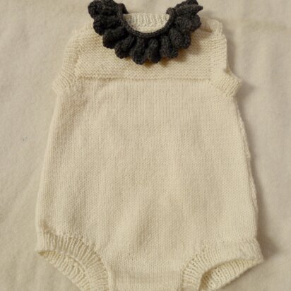 Romper with Lace Collar