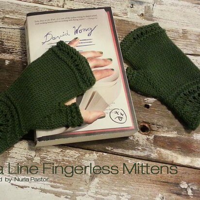 Sea Line Fingerless Mittens