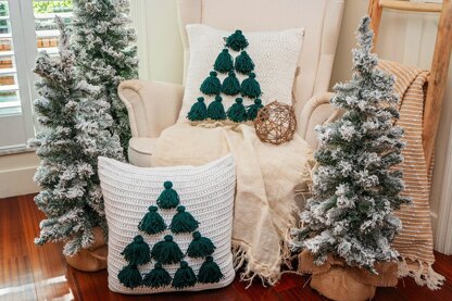Tree Tassel Knit & Crochet Pillow