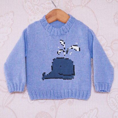 Intarsia - Blue Whale Chart - Childrens Sweater