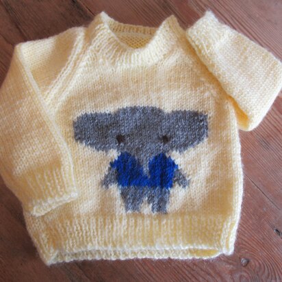 Baby Elephant Motif Jumper