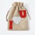 Crochet Letters. I Heart U Applique. Crochet Embellishment