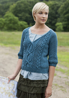 Route 1 Cabled Pullover in Berroco Remix