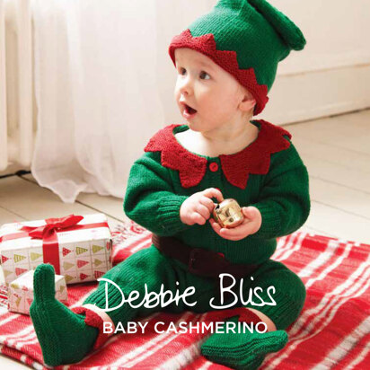 Santa's Elf Romper Set - Knitting Pattern For Christmas in Debbie Bliss Baby Cashmerino by Debbie Bliss